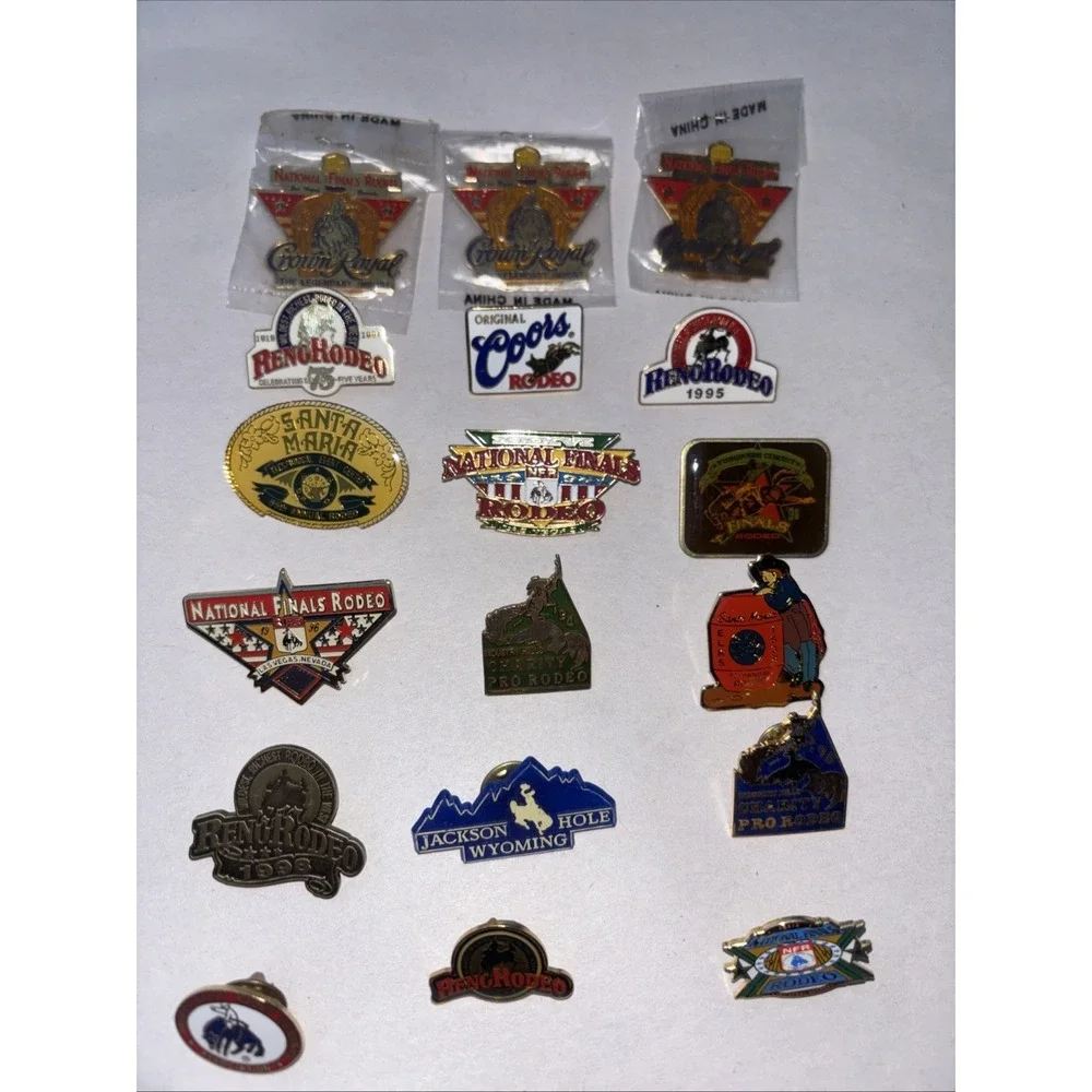 Rare 1990s Rodeo Pin‎ Collection Lot of 18 - National Finals, Bull Riding, NFR